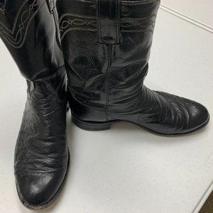 Men's Justin Smooth Ostrich Roper Western Boot 9.5